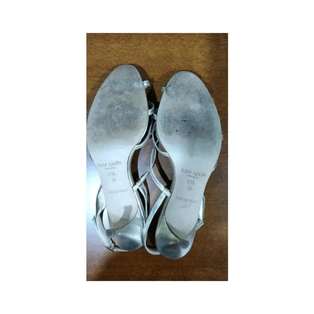 Kate‎ Spade New York Metallic Strappy Slingback Sandals, Gold, Sz 8.5